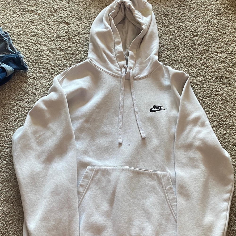 Nike White Athletic Sweater Soft Cotton Blend